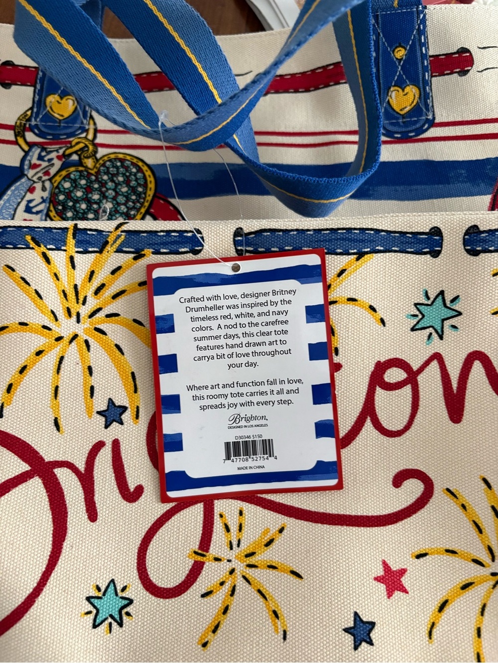 Brighton Striped Love Can as Tote - NWT - Picture 4 of 5